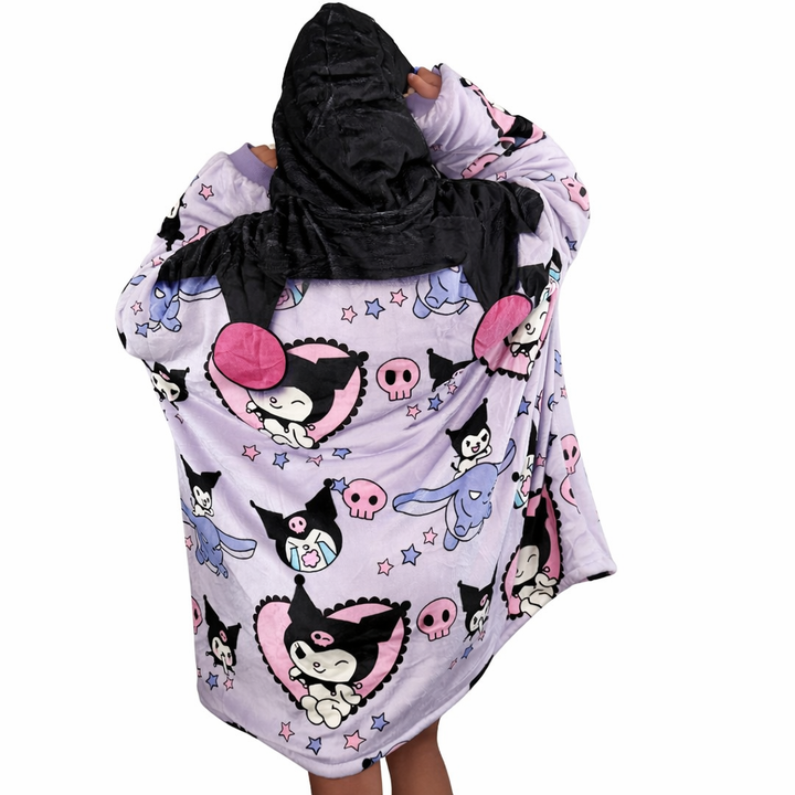 Kuromi Hello Kitty Wearable Blanket Hoodie for Kids &amp; Adults | OLM Toys