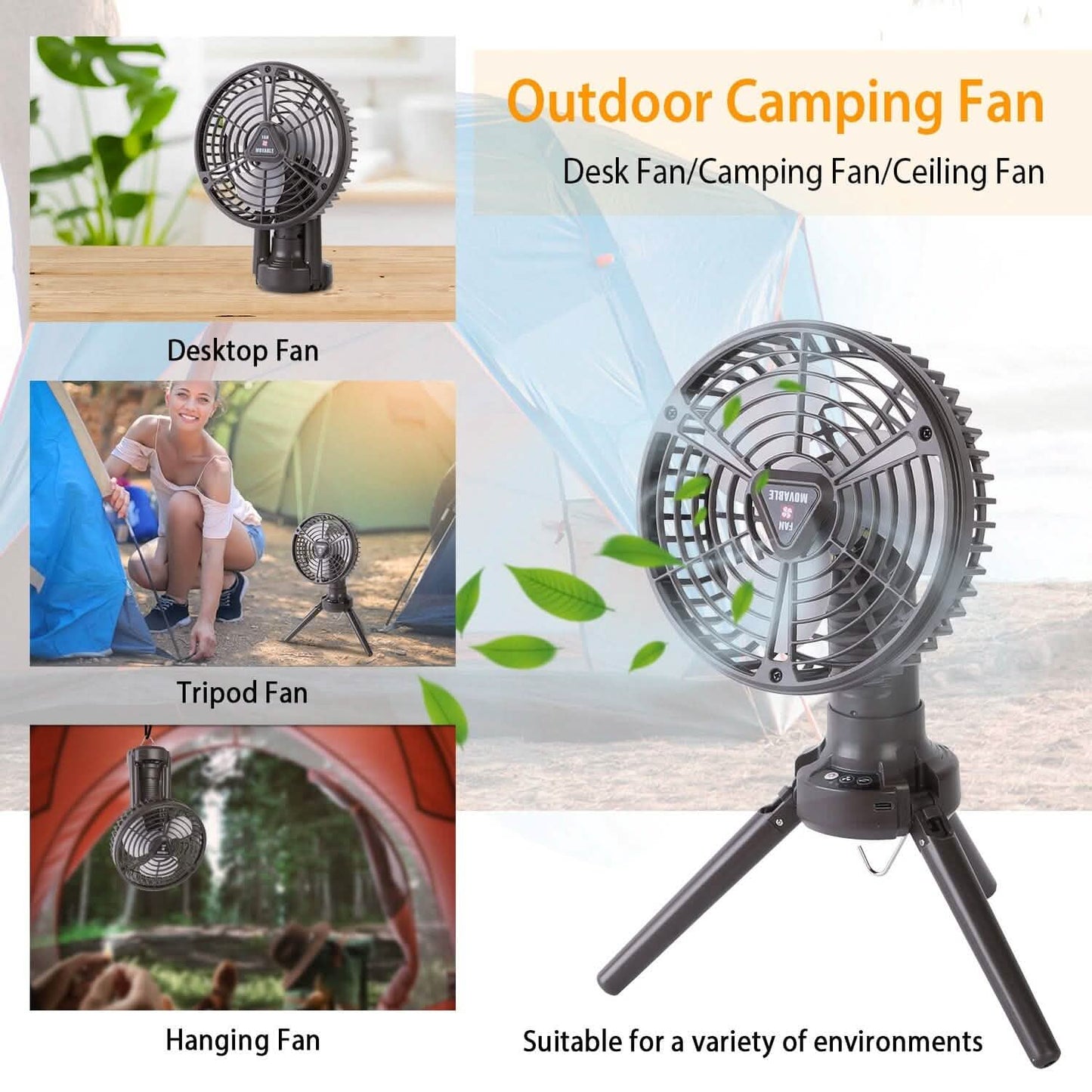 10400 mAh Portable Camping Fan