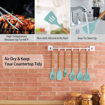 11-Piece: Silicone Cooking Utensil Set
