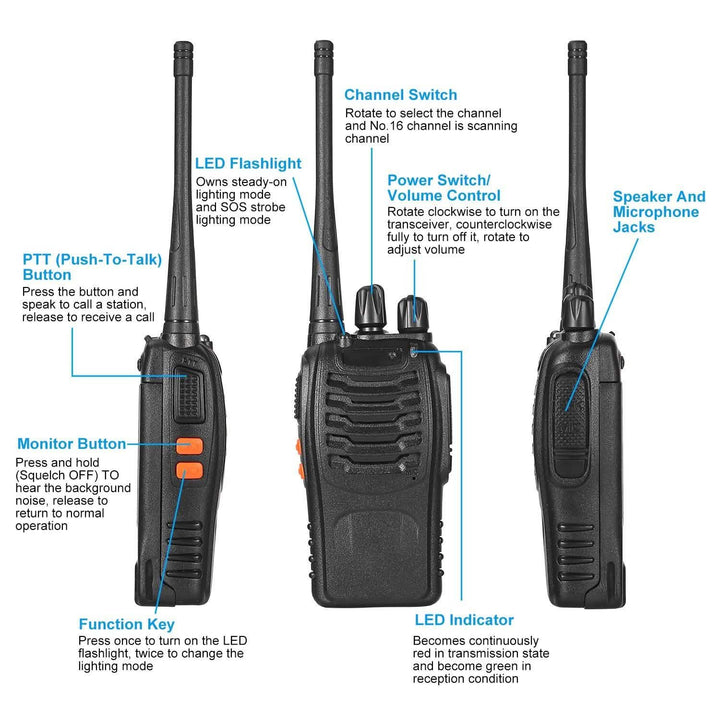 2-Pack: Baofeng BF-888S Walkie Talkies Two Way Radio