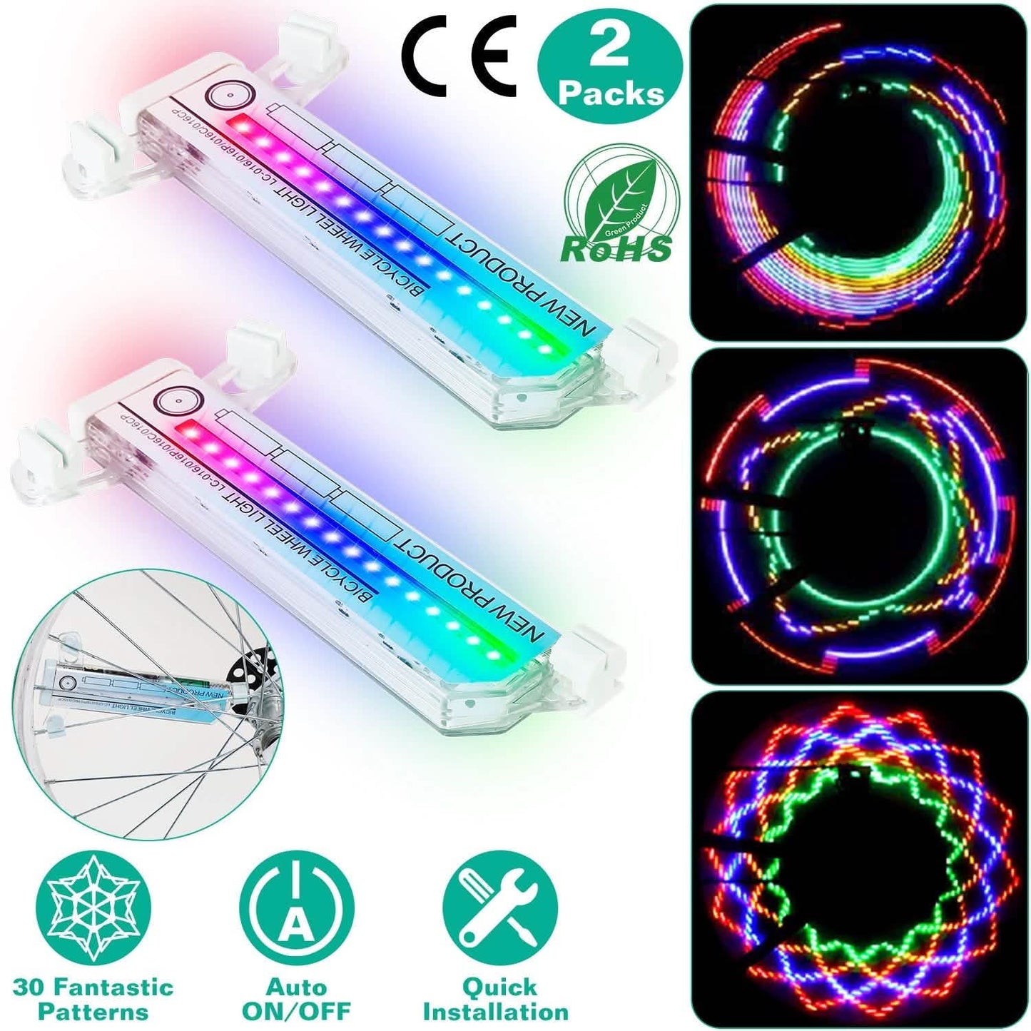 2-Piece: 32 LEDs Pattern Cycling Lights