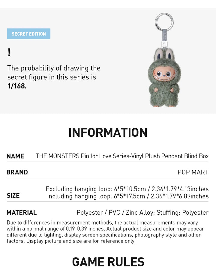 Pop Mart Labubu Pin for Love Series Blind Box (A-M) Yellow