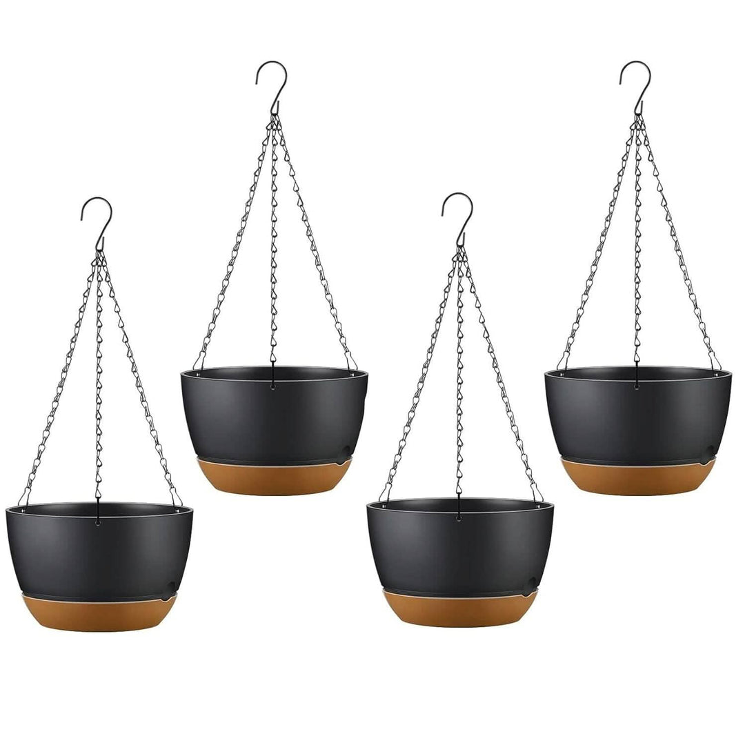 4-Piece: 9.64" Diameter Hanging Planter with Drainage Holes