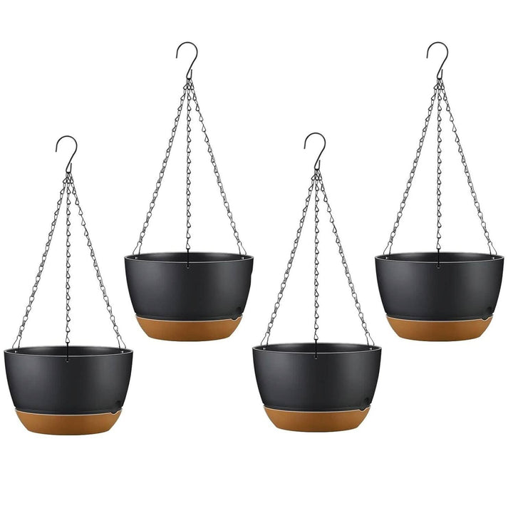 4-Piece: 9.64" Diameter Hanging Planter with Drainage Holes
