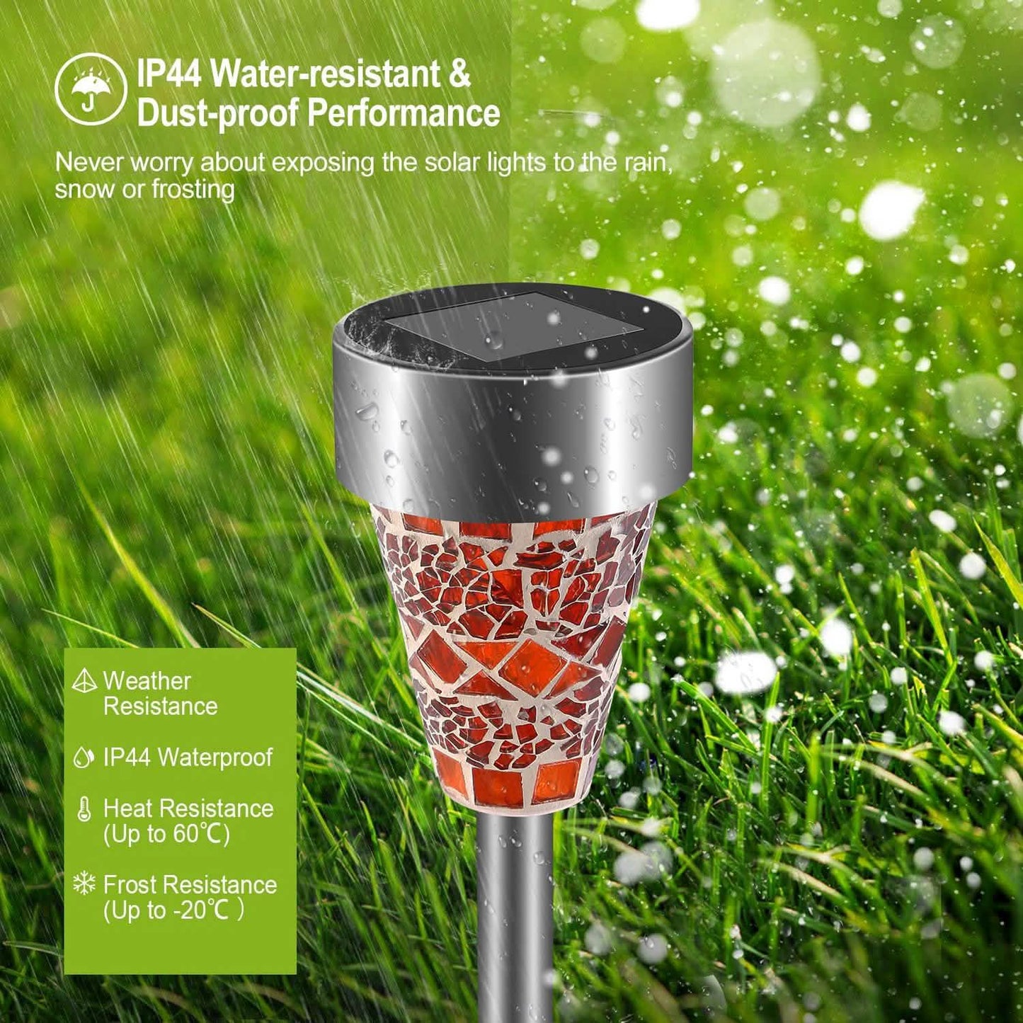 6-Pack: Solar Garden Lights IP44 Water Resistant