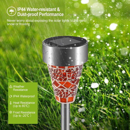 6-Pack: Solar Garden Lights IP44 Water Resistant