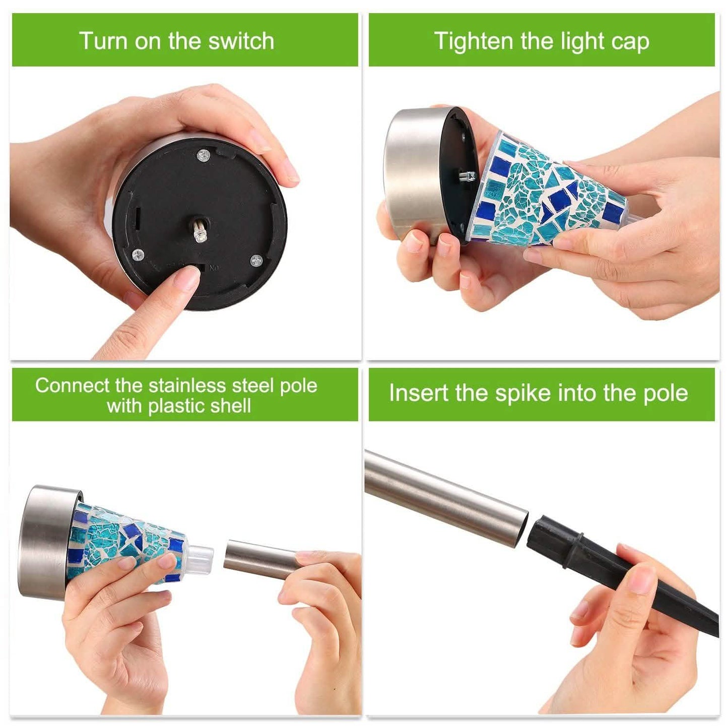 6-Pack: Solar Garden Lights IP44 Water Resistant