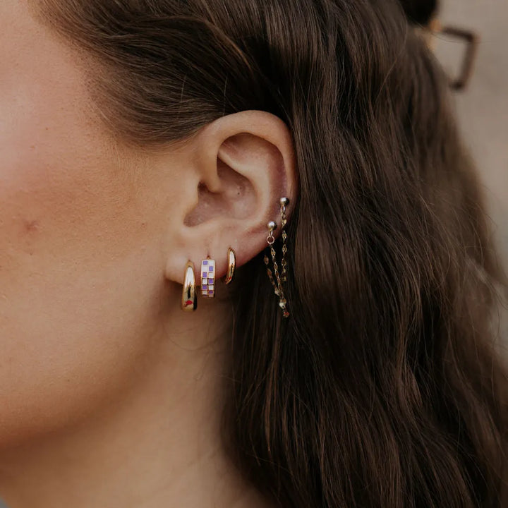 Purple &amp; White Checkered Hoops *LIMITED EDITION*