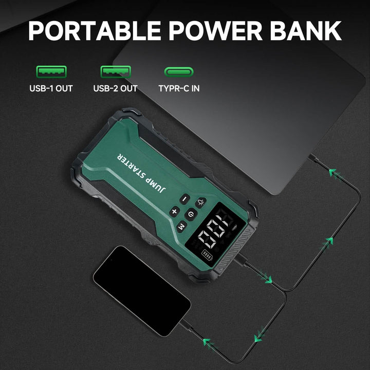 7-in-1 Emergency Car Power Supply Starter &amp; Air Pump