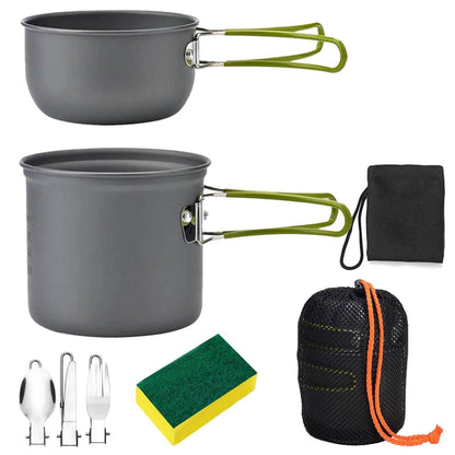 8-Piece: Camping Cooking Ware Set