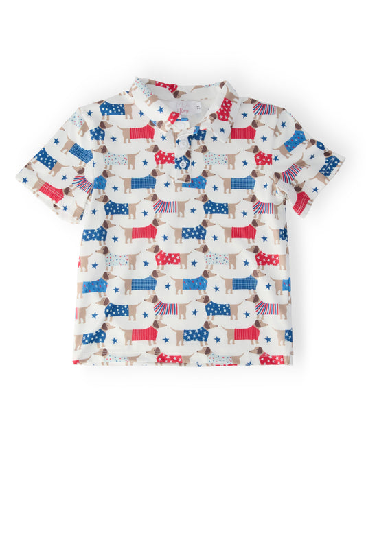 Boys Patriotic Pups S/S Polo