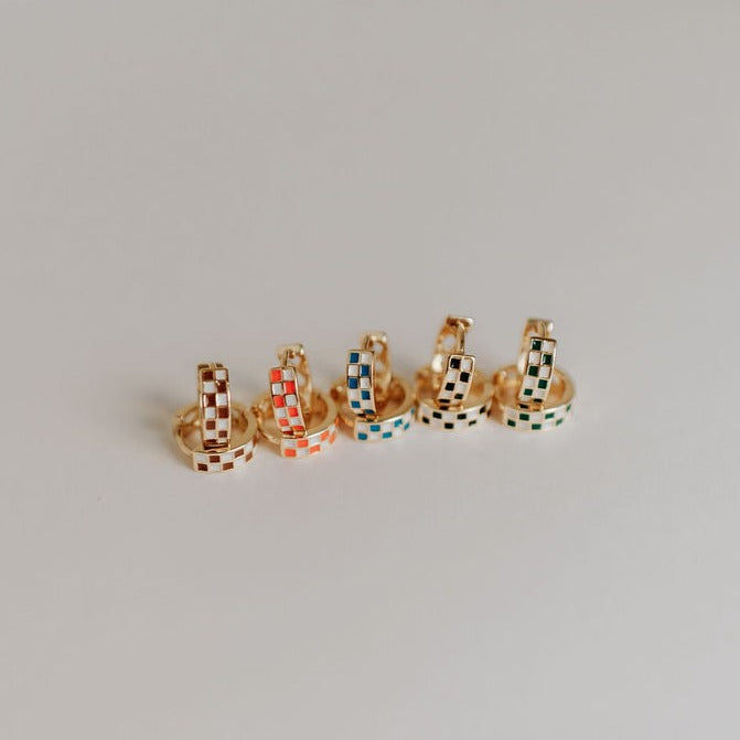 Brown &amp; White Checkered Hoops