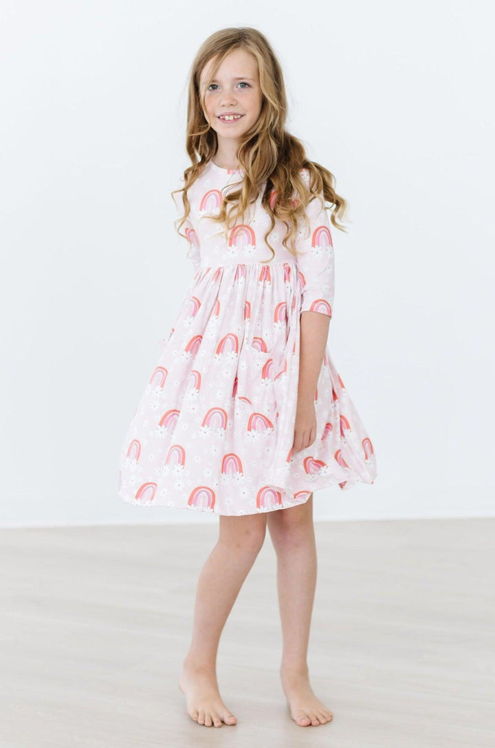 Fun &amp; Flowers 3/4 Sleeve Pocket Twirl Dress