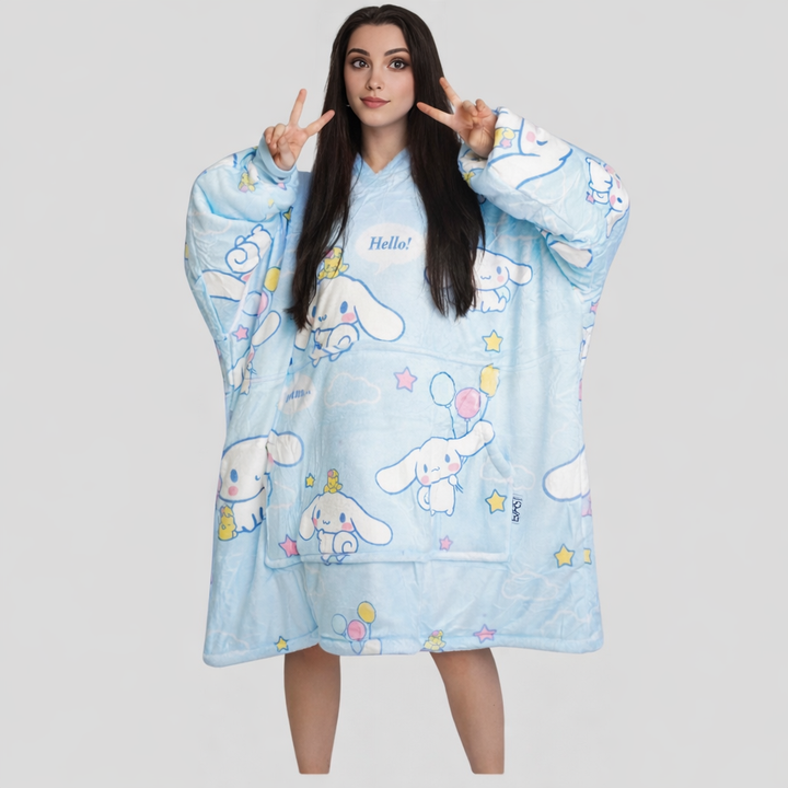 Cinnamoroll hello kitty Wearable Blanket Hoodie for Kids &amp; Adults | OLM Toys
