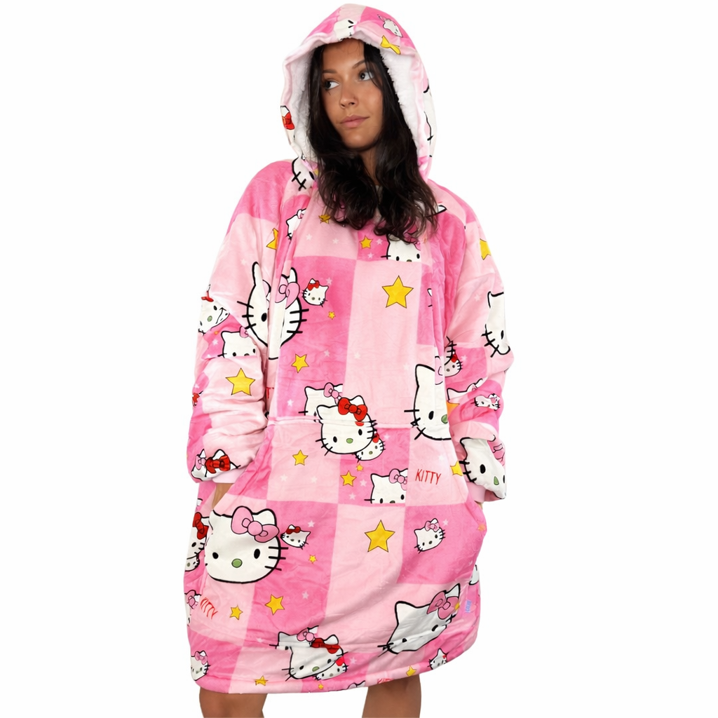Hello Kitty Wearable Blanket Hoodie for Kids &amp; Adults | OLM Toys