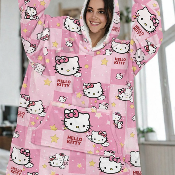 Hello Kitty Wearable Blanket Hoodie for Kids &amp; Adults | OLM Toys