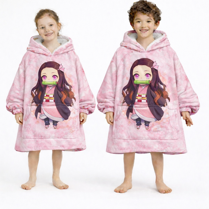 Nezuko Kamado Demon Slayer Wearable Blanket Hoodie for Kids &amp; Adults | OLM Toys