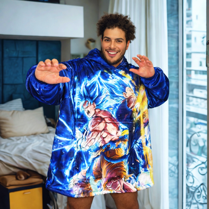 Dragon ball z  Wearable Blanket Hoodie for Kids &amp; Adults