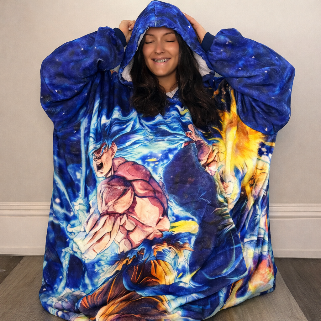 Dragon ball z  Wearable Blanket Hoodie for Kids &amp; Adults