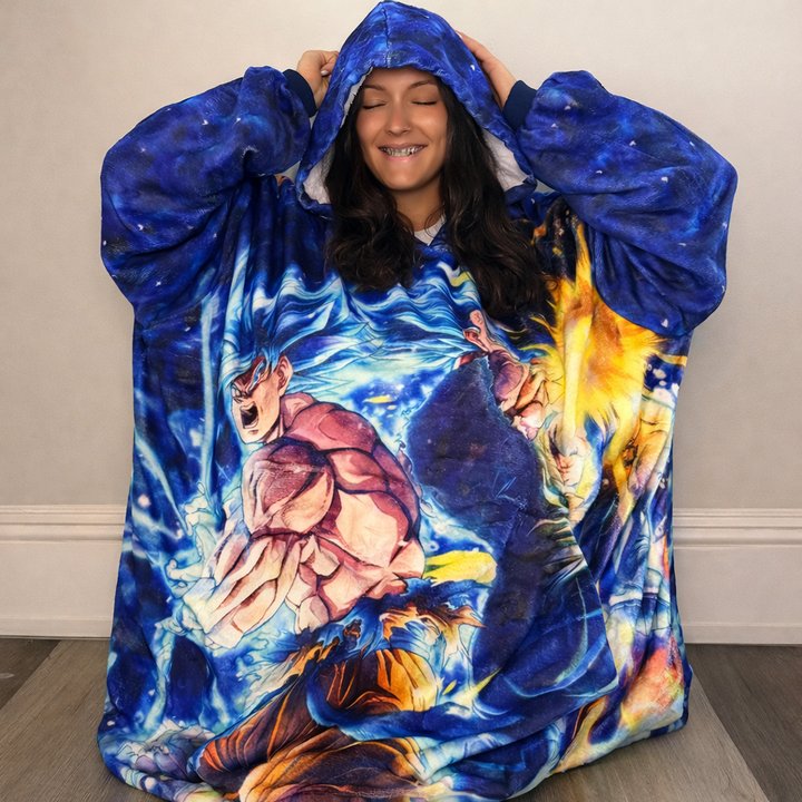 Dragon ball z  Wearable Blanket Hoodie for Kids &amp; Adults