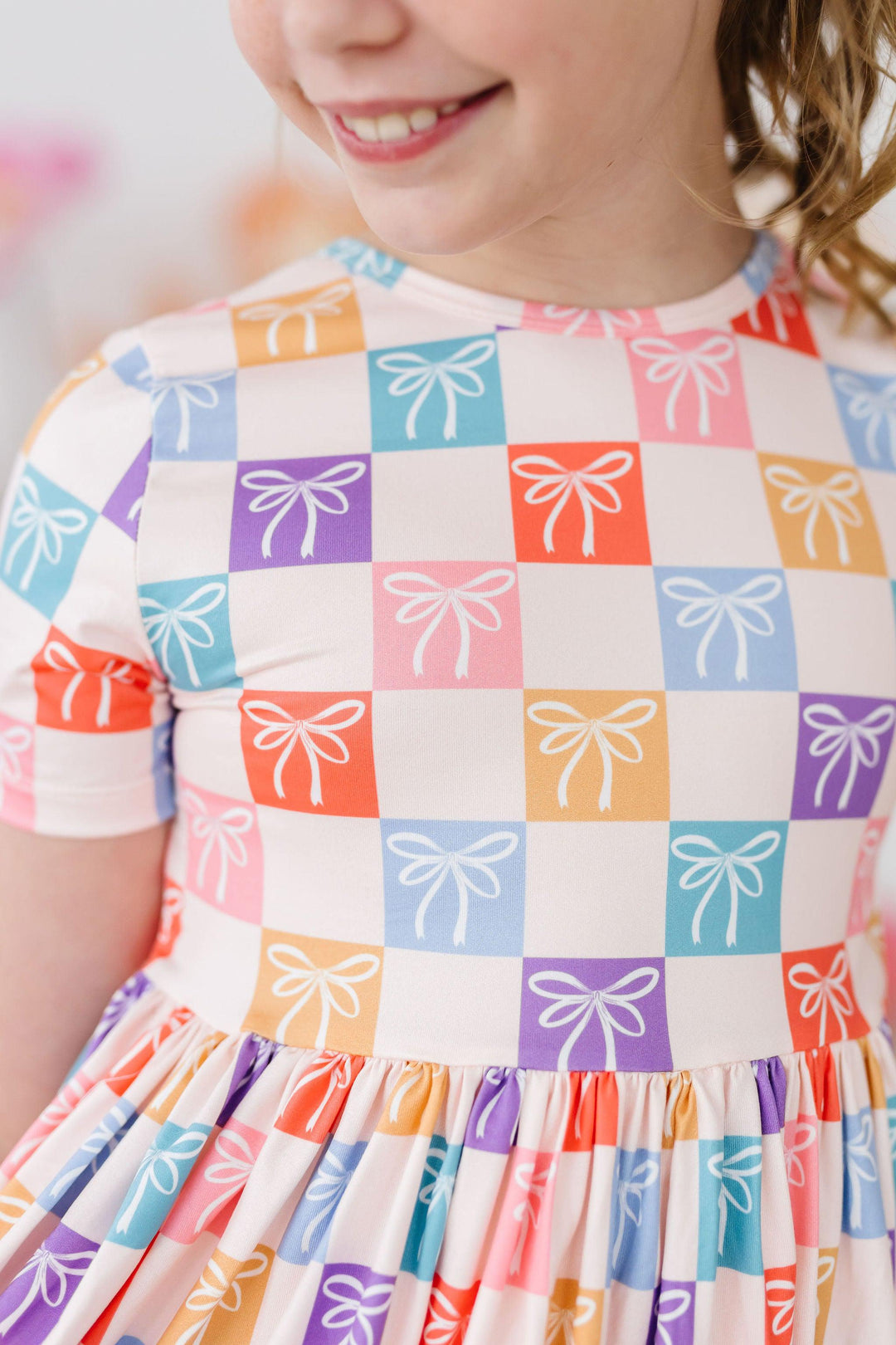 Rainbow Ribbons S/S Pocket Twirl Dress