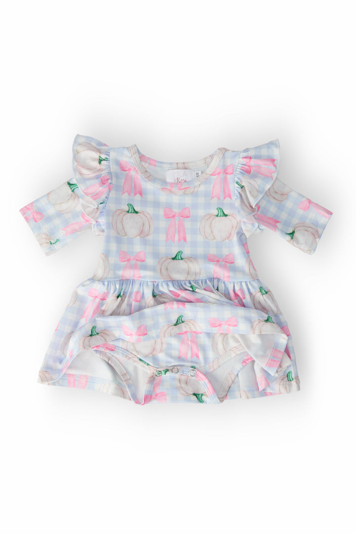 SALE Pumpkin Picnic Twirl Flutter Bodysuit