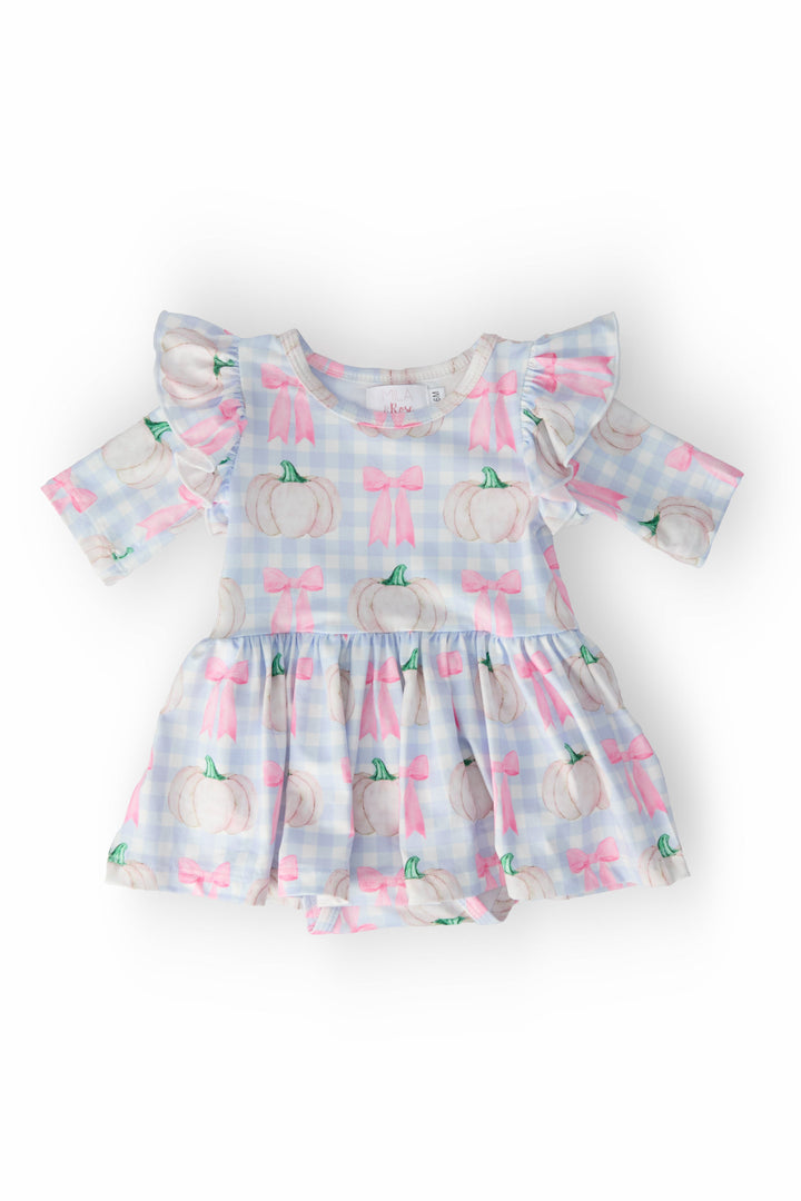 SALE Pumpkin Picnic Twirl Flutter Bodysuit