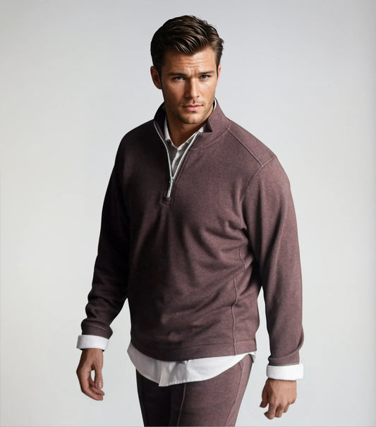 Voey Quarter Zip Sweatshirt - Espresso