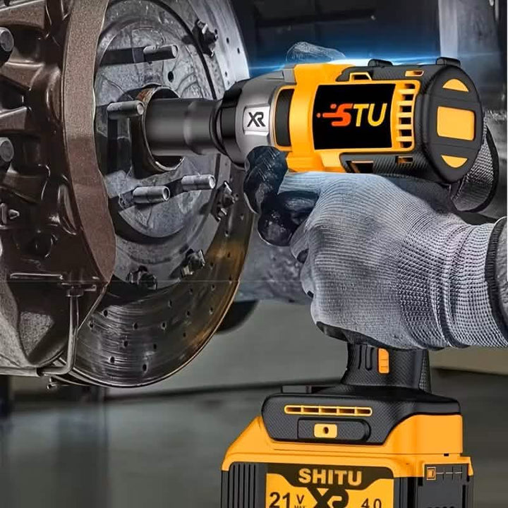 21V Cordless Brushless Impact Wrench Drill Kit – Lithium Drill + Battery x1, 4000mAh Battery, Toolbox &amp; Accessories