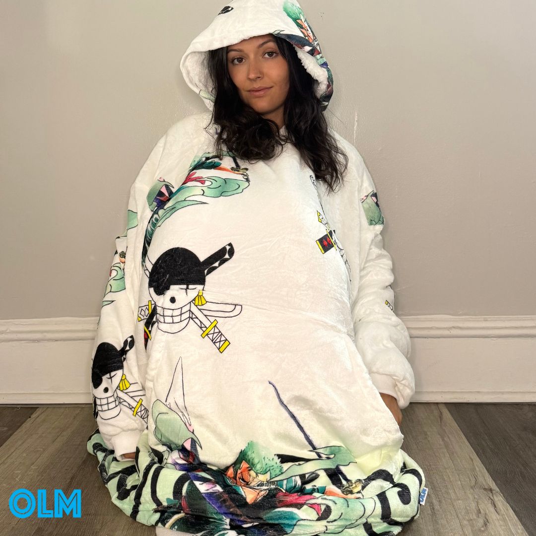 Zoro One Piece Wearable Blanket Hoodie for Kids &amp; Adults | OLM Toys