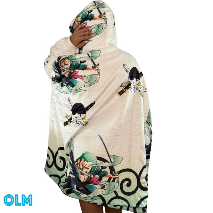 Zoro One Piece Wearable Blanket Hoodie for Kids &amp; Adults | OLM Toys