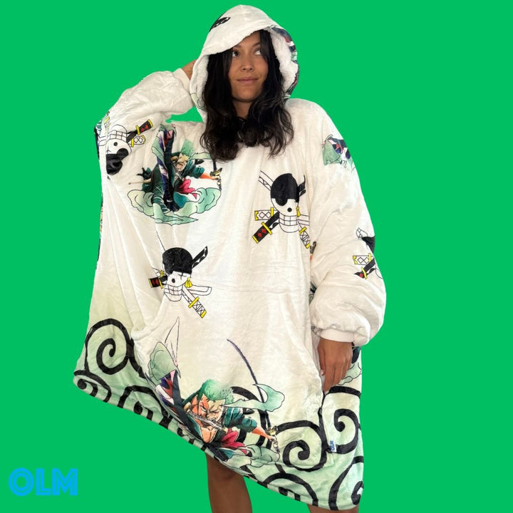 Zoro One Piece Wearable Blanket Hoodie for Kids &amp; Adults | OLM Toys