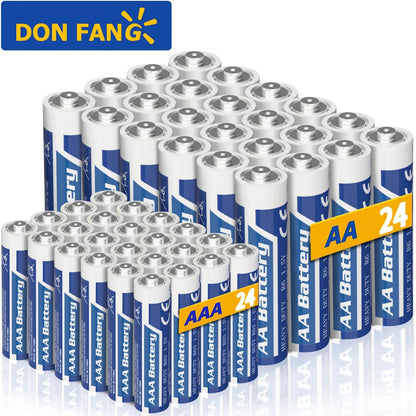 48-Pack: AA + AAA Carbon Battery Combo – 1.5V, Non-Rechargeable
