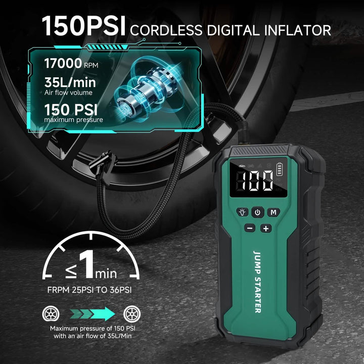 7-in-1 Emergency Car Power Supply Starter &amp; Air Pump