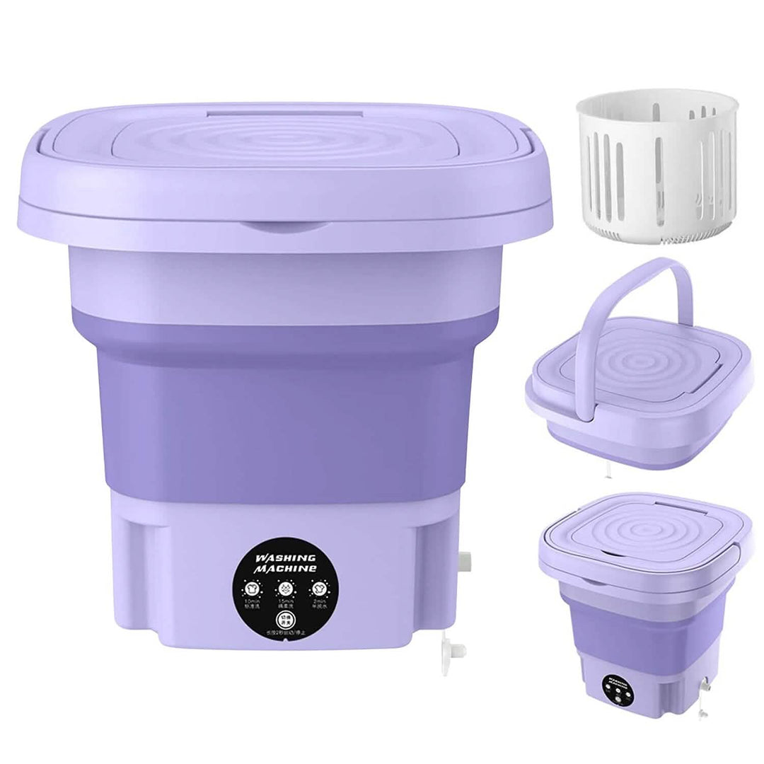 Foldable Laundry Machine with Detachable Drain Basket