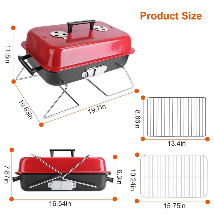 Portable Charcoal Tabletop Grill with Lid